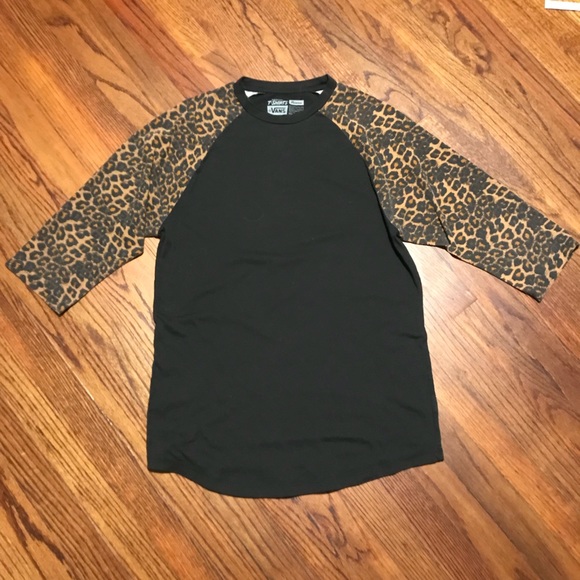 leopard print baseball shirt